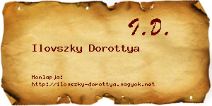 Ilovszky Dorottya névjegykártya